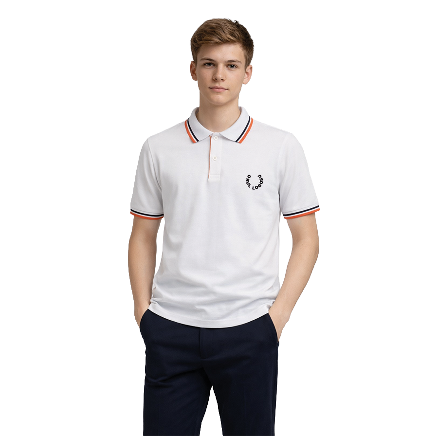 Beyaz Polo Yaka Kısa Kol Okul Üniforması