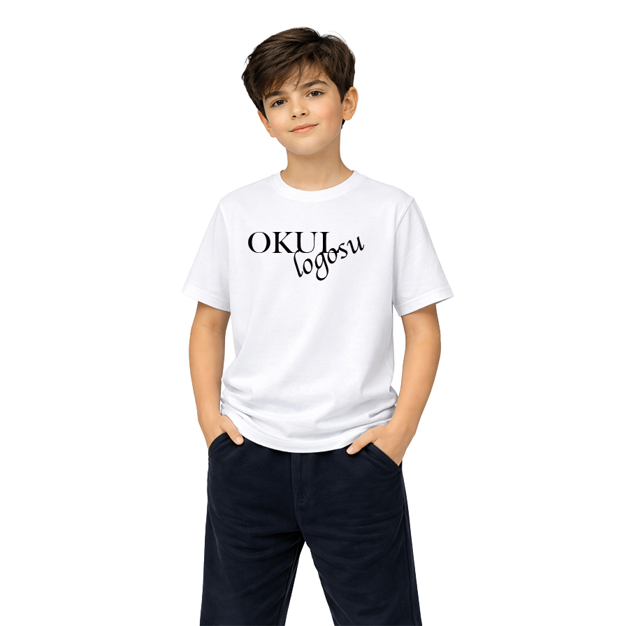 Bisiklet Yaka Beyaz Basic Tshirt