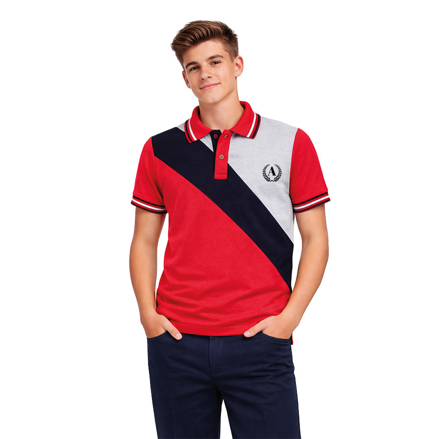 Çok Renkli Kısa Kol Polo Yaka Okul Tshirt