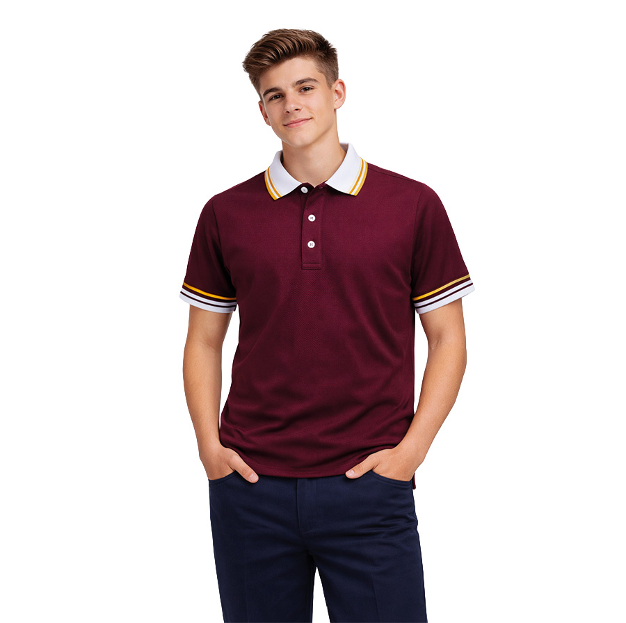 Renkli Kısa Kol Polo Yaka Okul Tshirt