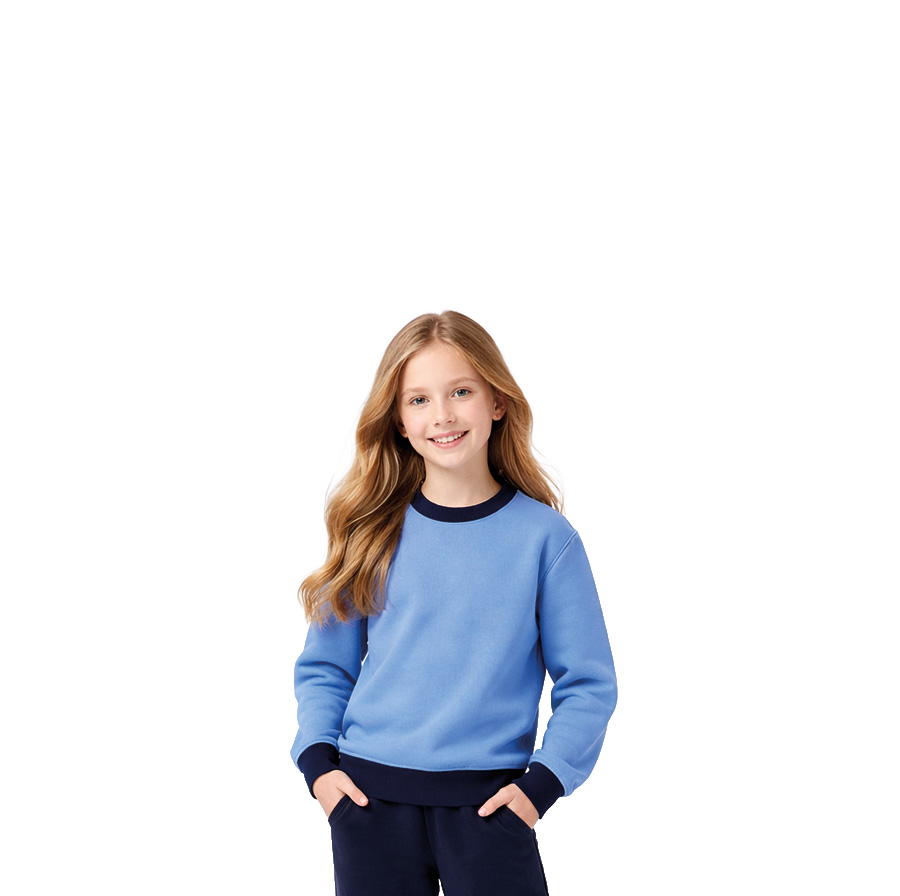 Premium Renkli Bisiklet Yaka Okul Sweatshirt