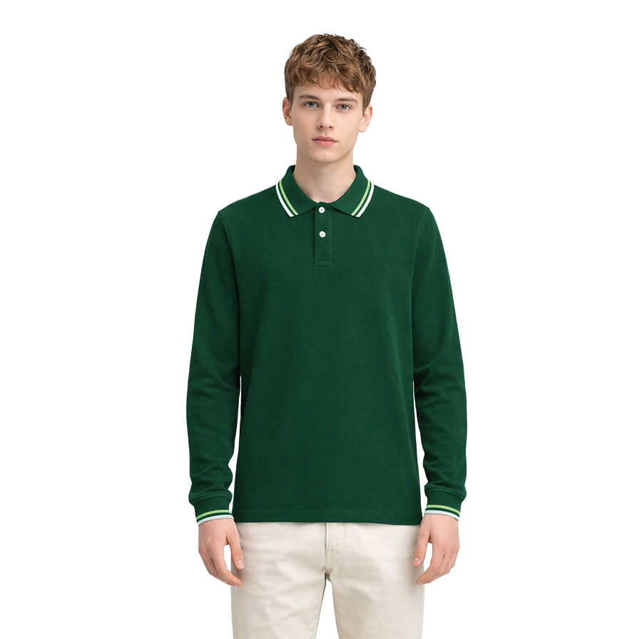 Premium Polo Yaka Uzun Kol Okul Tshirt