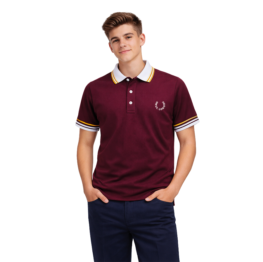 Renkli Kısa Kol Polo Yaka Okul Üniforması