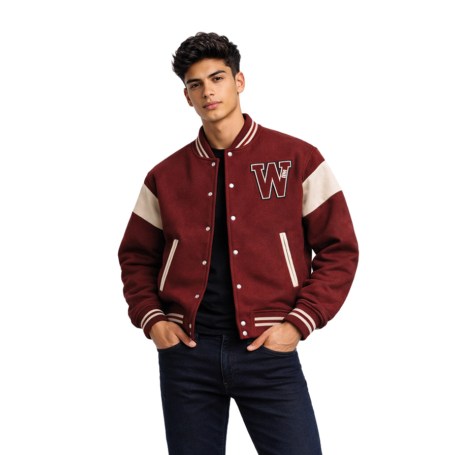 Premium Kaşe Kol Deri Detaylı Kolej Ceket