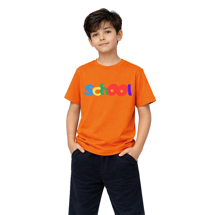 Comfort Bisiklet Yaka Kısa Kollu Okul Tshirt