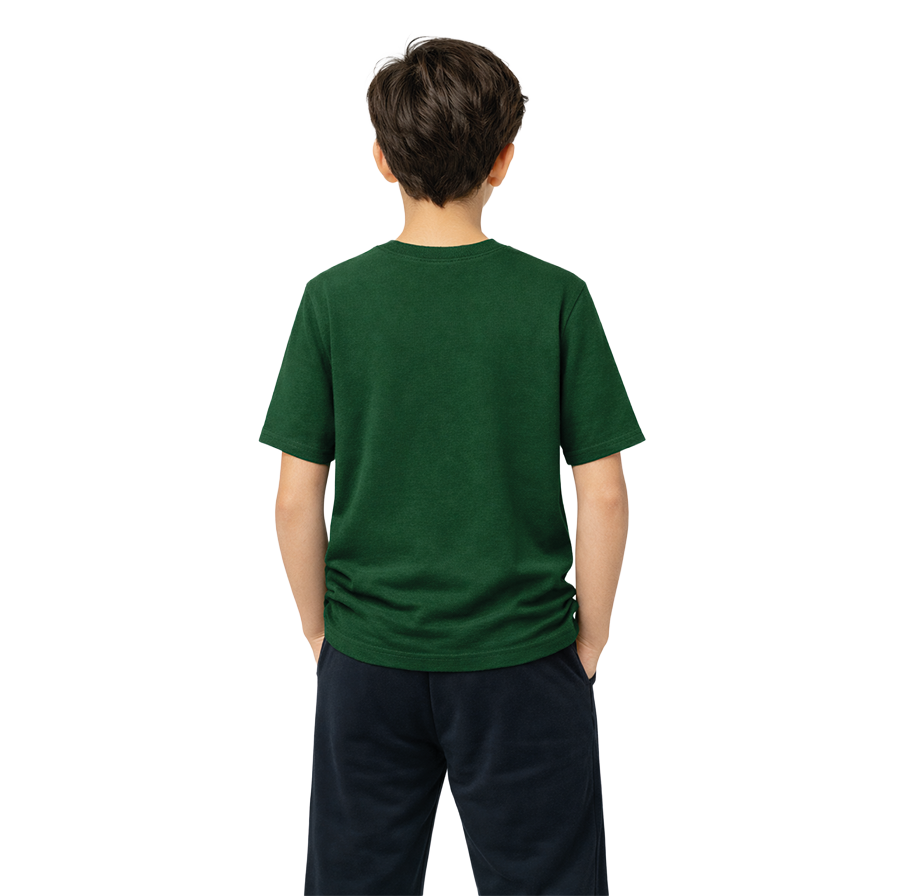 Bisiklet Yaka Nefti Yeşil Basic Tshirt