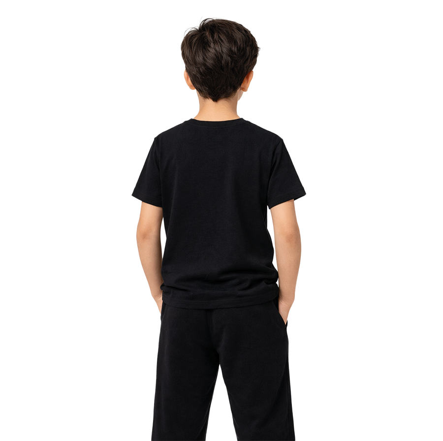 Bisiklet Yaka Siyah Basic Tshirt