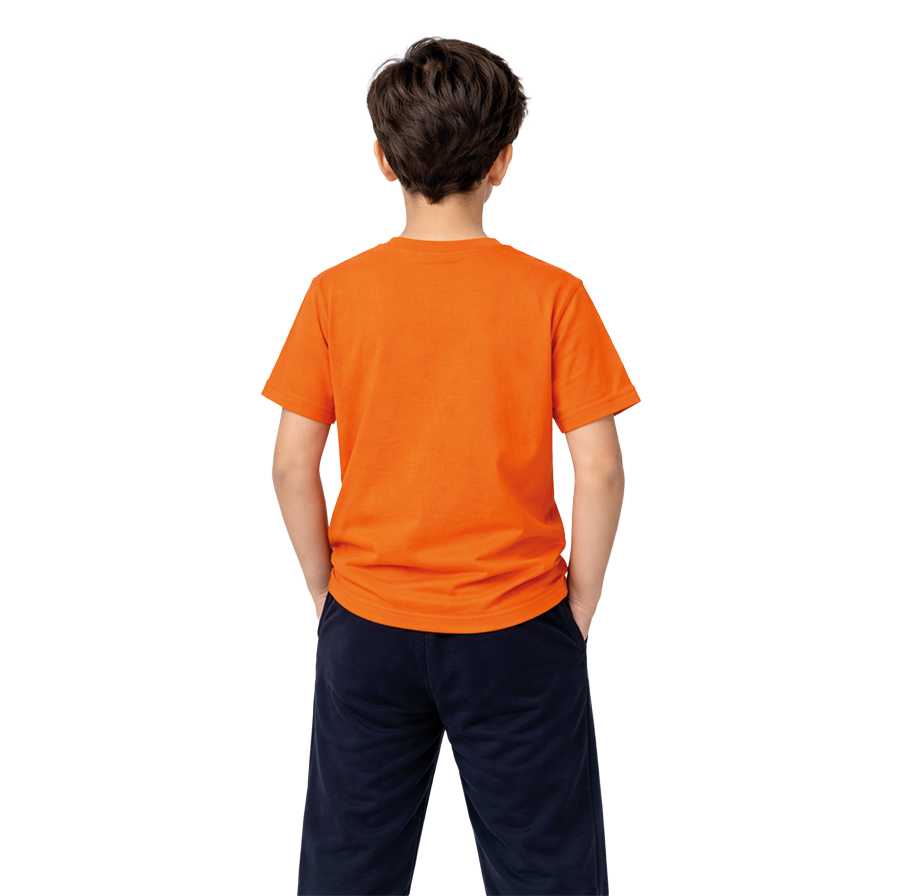 Bisiklet Yaka Turuncu Basic Tshirt