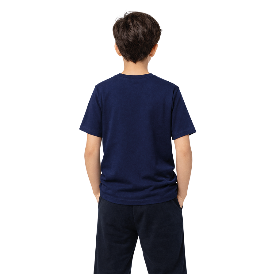 Bisiklet Yaka Lacivert Basic Tshirt
