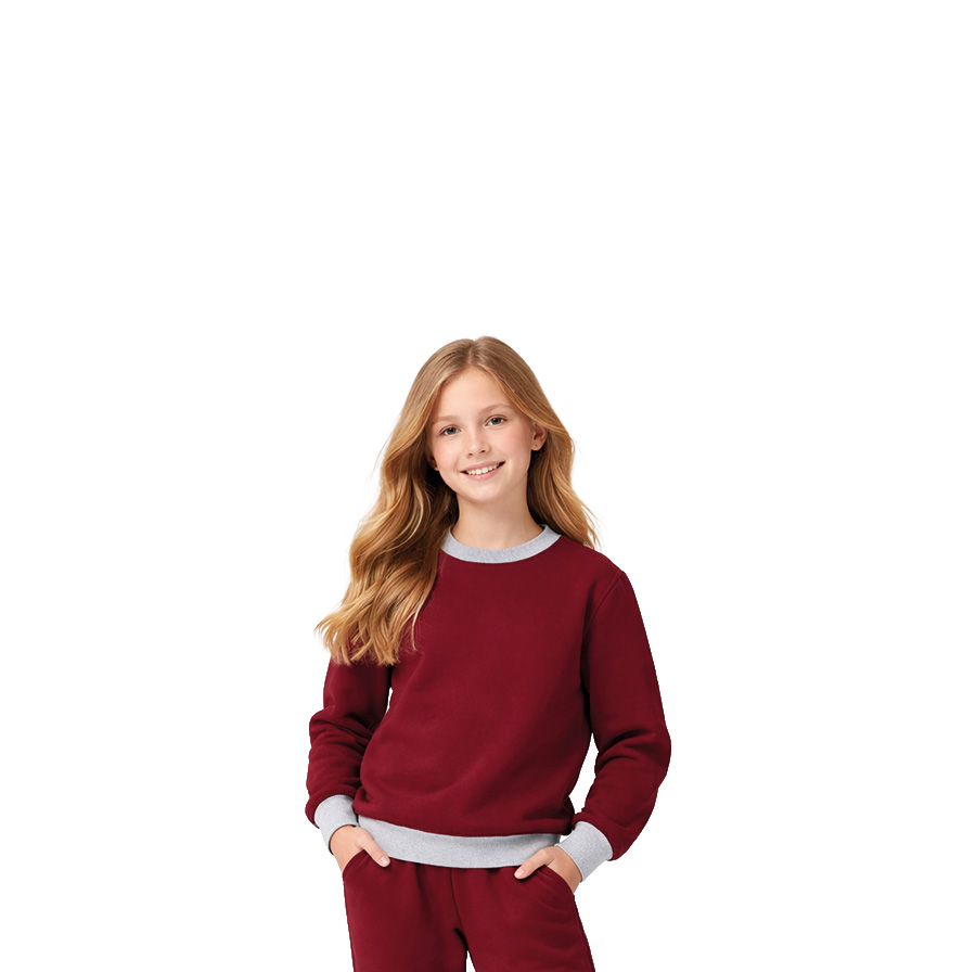 Premium Renkli Bisiklet Yaka Okul Sweatshirt