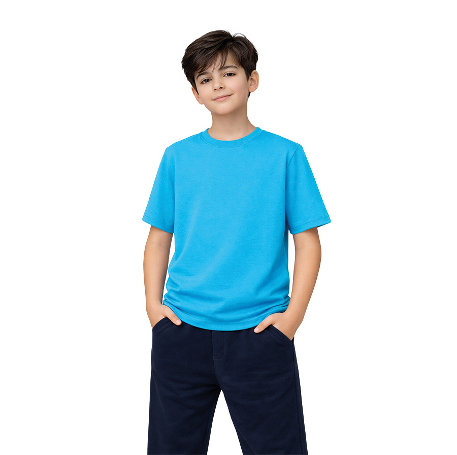 Comfort Bisiklet Yaka Kısa Kollu Okul Tshirt