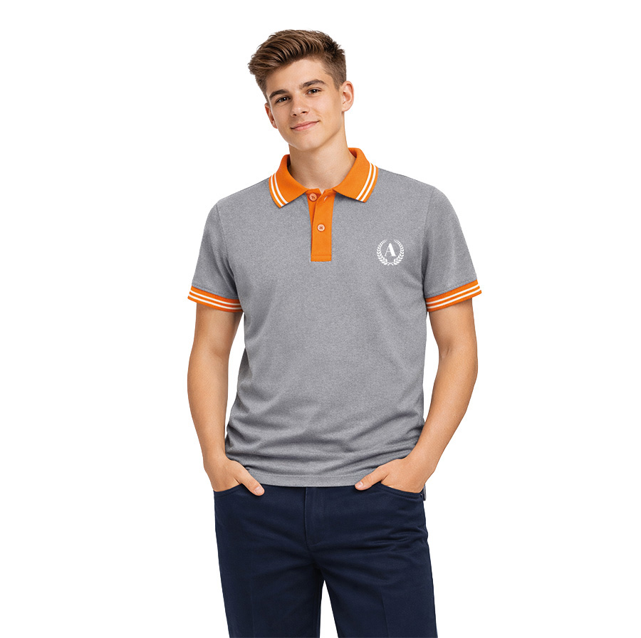 Renkli Kısa Kol Polo Yaka Okul Tshirt