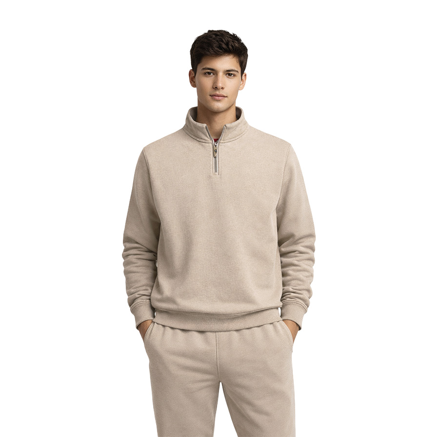 Yarım Fermuarlı Dik Yaka Okul Sweatshirt